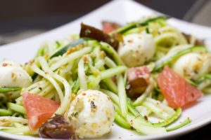 Swap pasta for zucchini noodles to reduce your calorie intake.